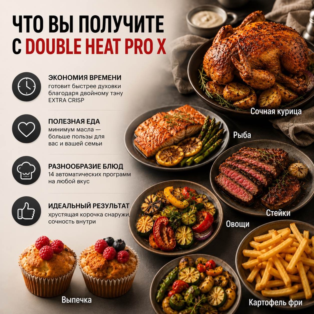 Аэрогриль BATR Double Heat Pro X 8.5 л черный — фото 10