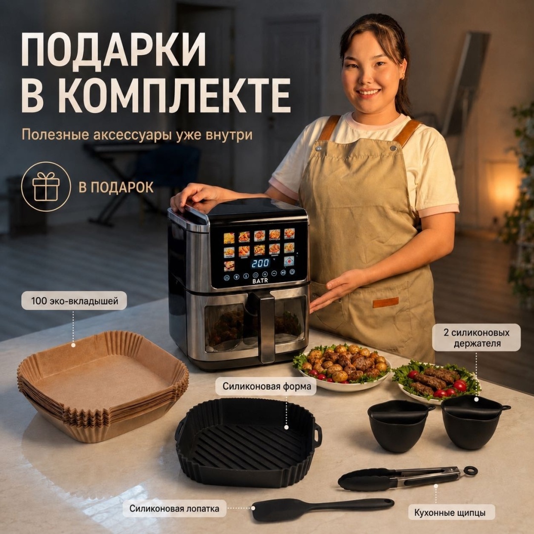 Аэрогриль BATR Double Heat Pro X 8.5 л черный — фото 2