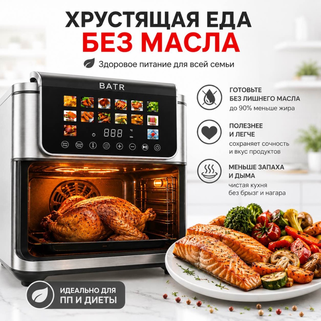 Аэрогриль BATR Double Heat Pro X 8.5 л черный — фото 6