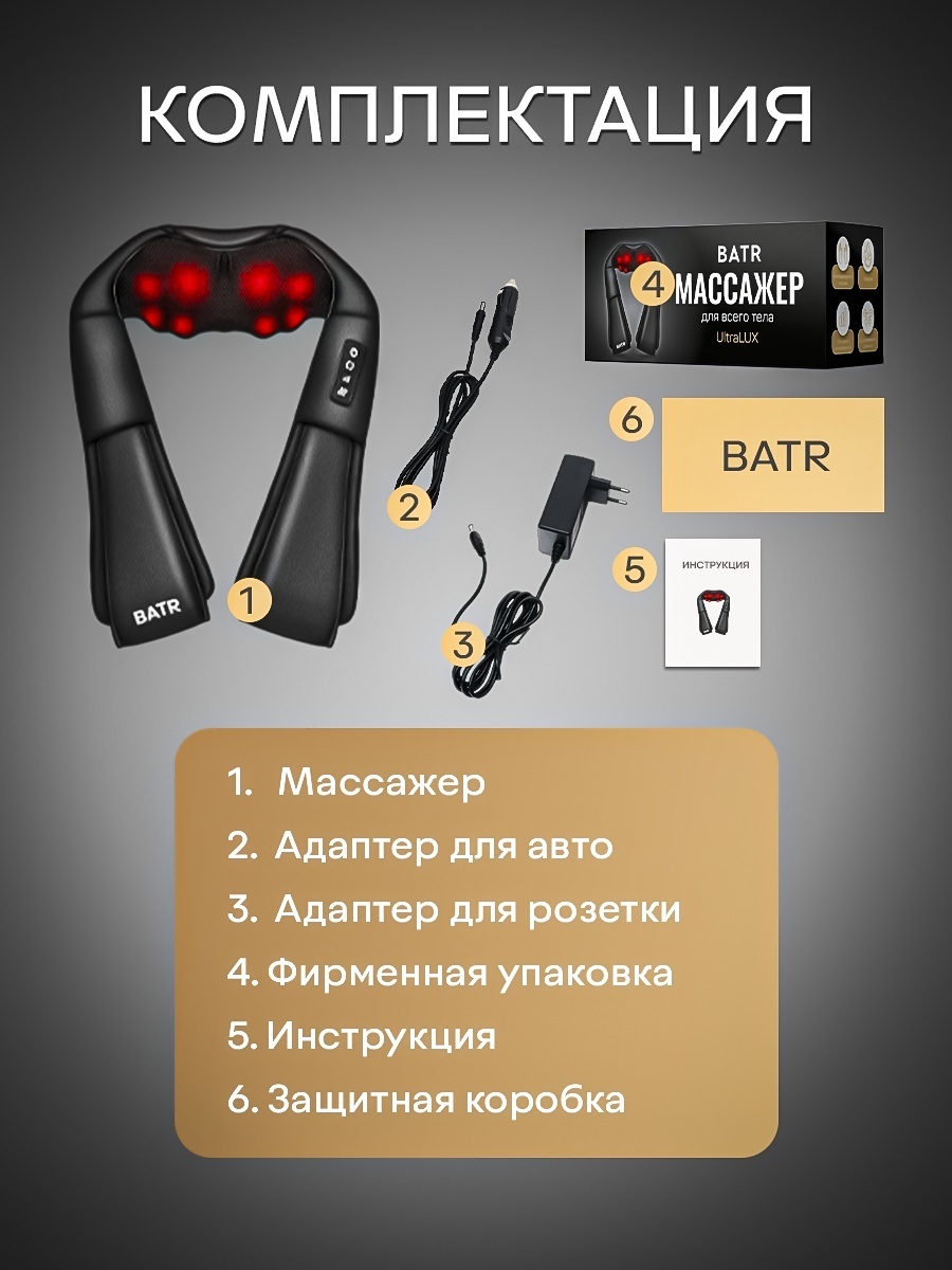 Массажер BATR UltraLUX массажер для шеи и плеч воротник… — фото 14