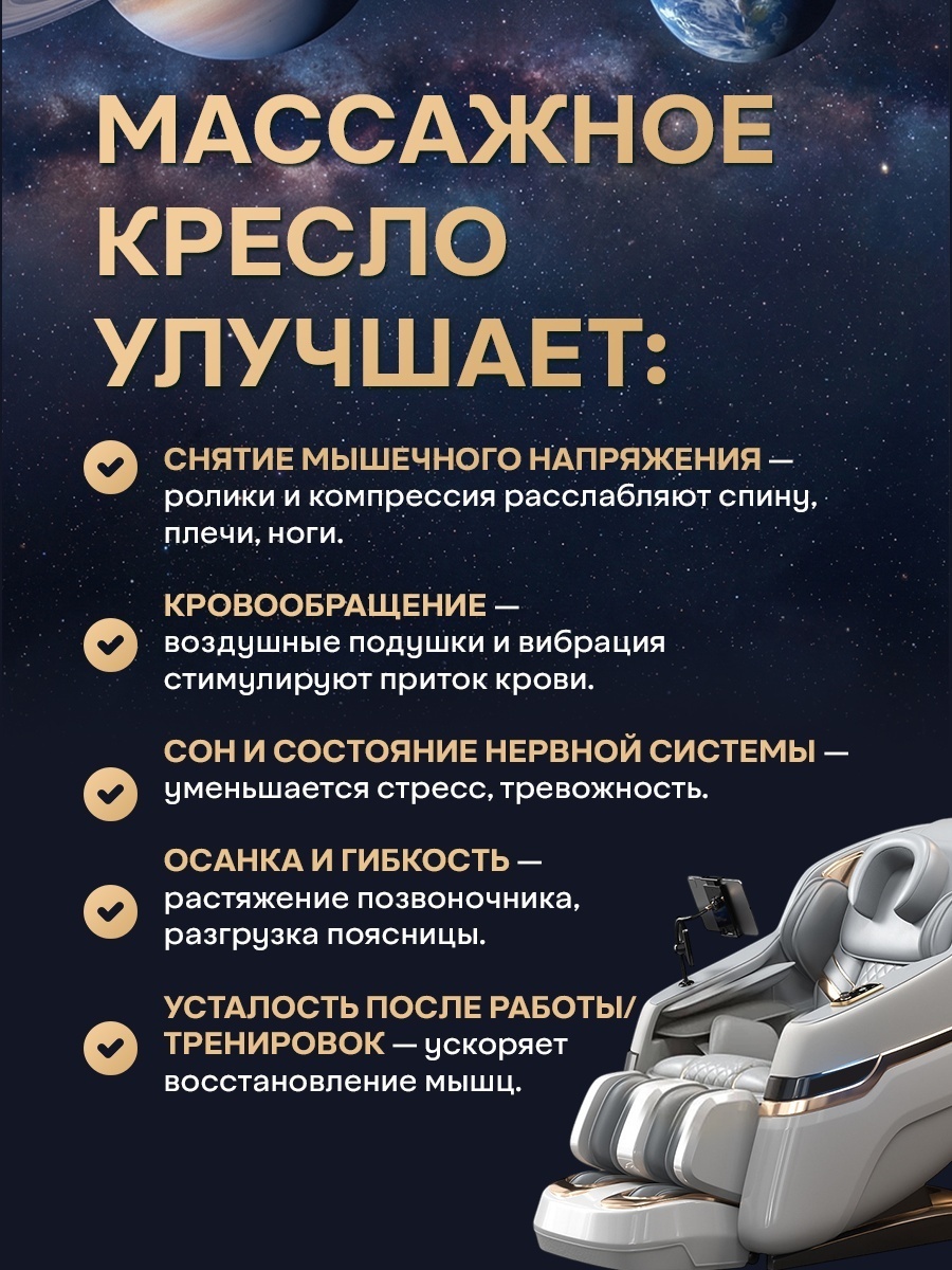 Массажное кресло BATR премиум PLATINUM до 150 кг 10… — фото 7